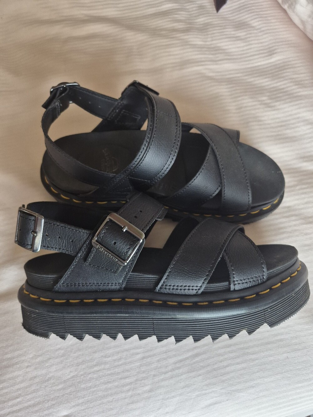 Dr. Martens Black Leather Sandals Women's 38